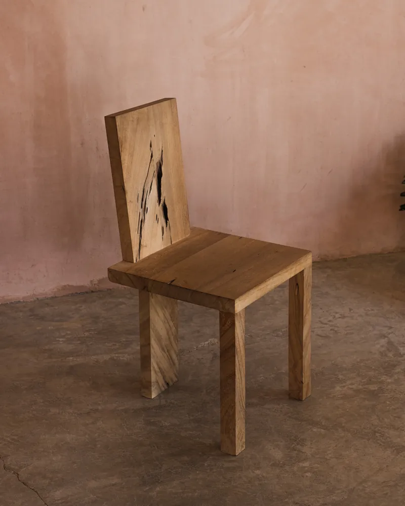 Prototype chair in solid Parota wood